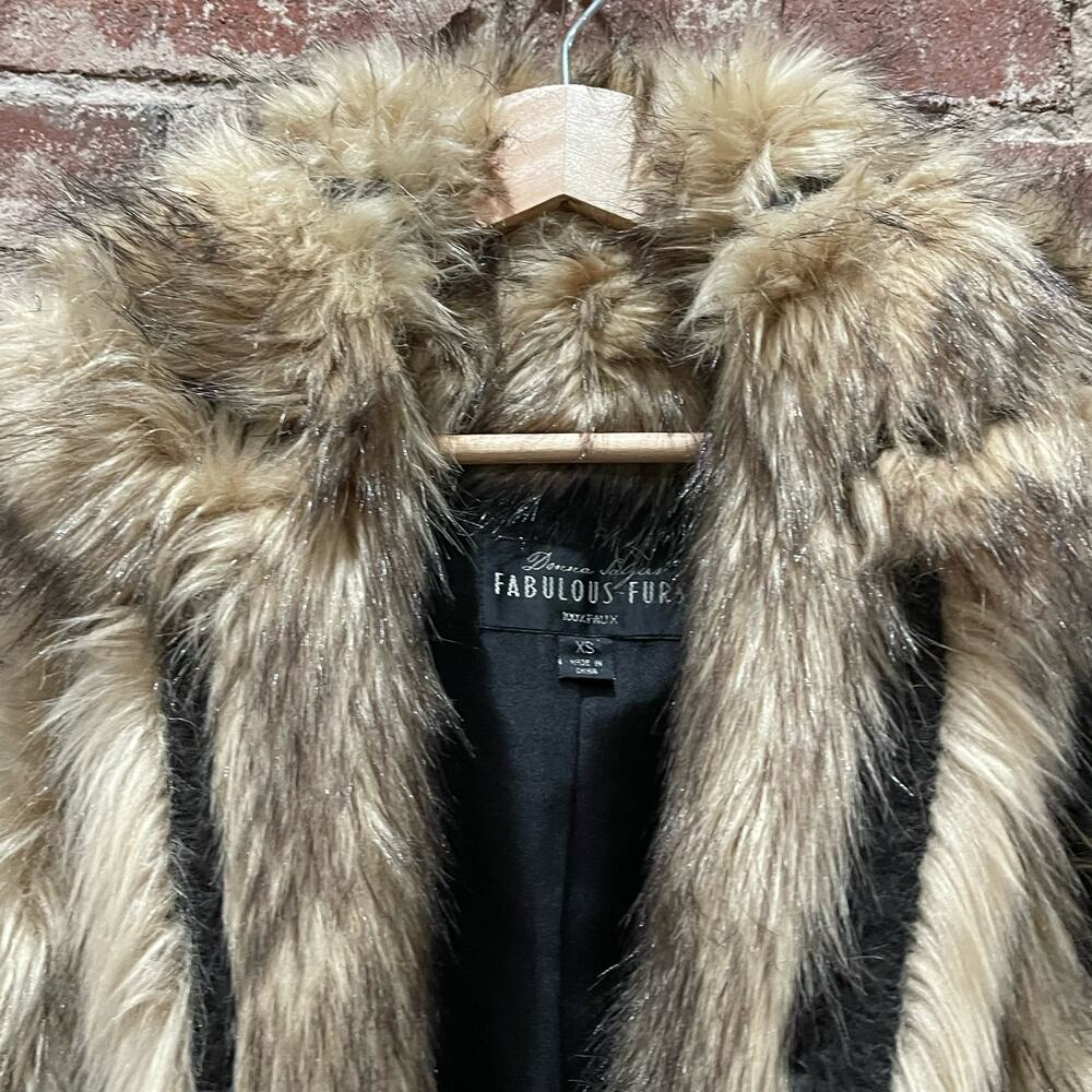Fabulous Furs by Donna Salyers Faux Fur Long Vest Size XS - Picture 4 of 8